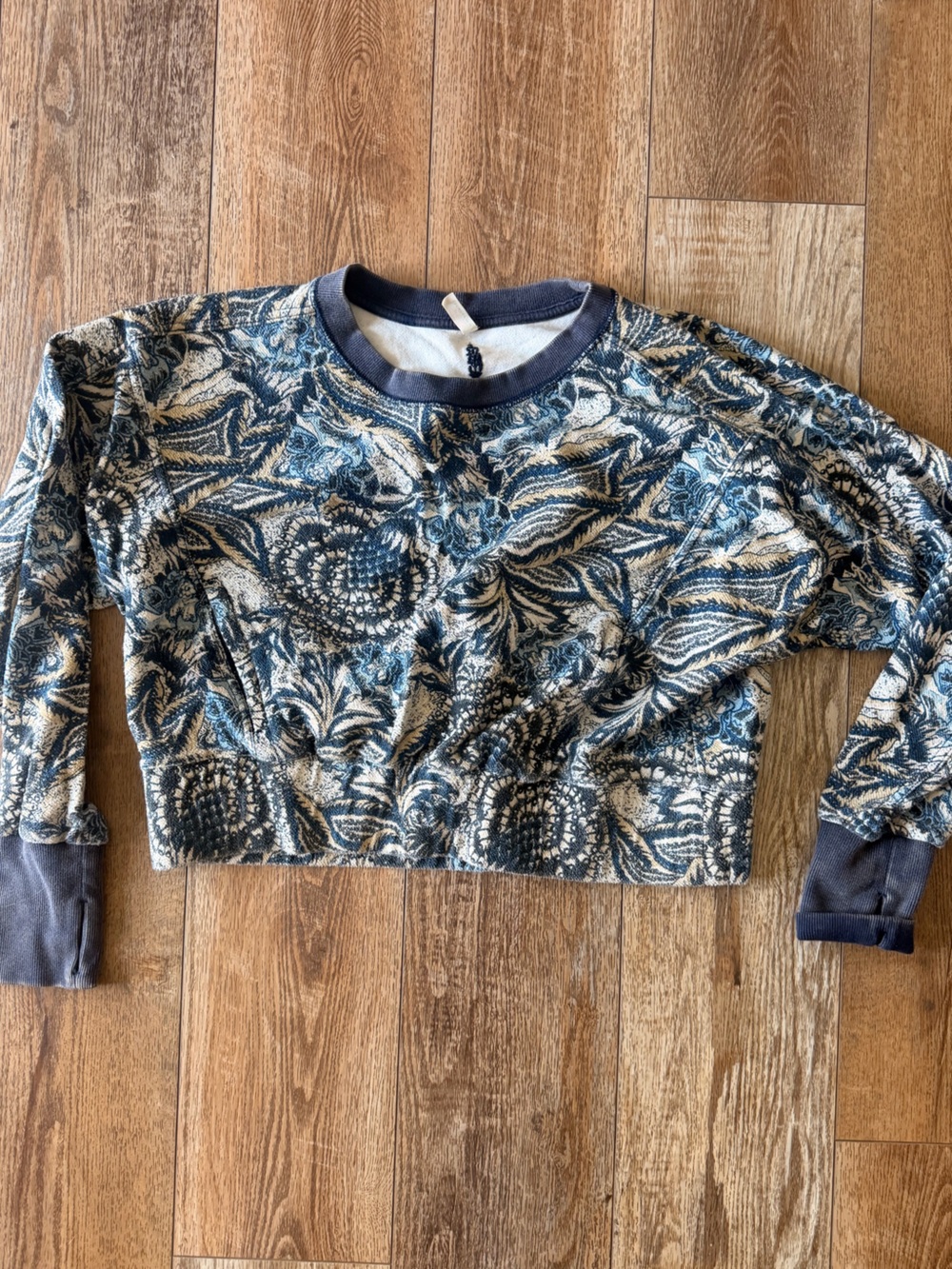 FP Movement Blue Floral Crewneck Sweatshirt